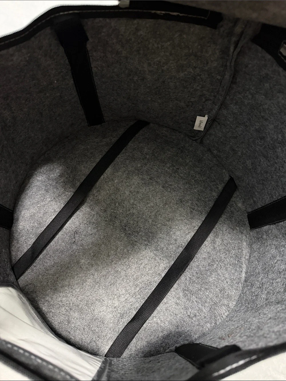 Gray Felt Storage Bin for hats